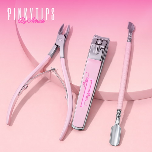 3 piece nail prep kit with cuticle pusher nipper and nail clipper set