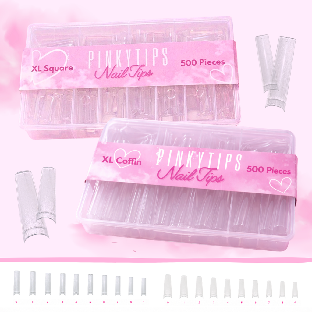 clear nail tips 500 pieces size 0 to 9 square coffin