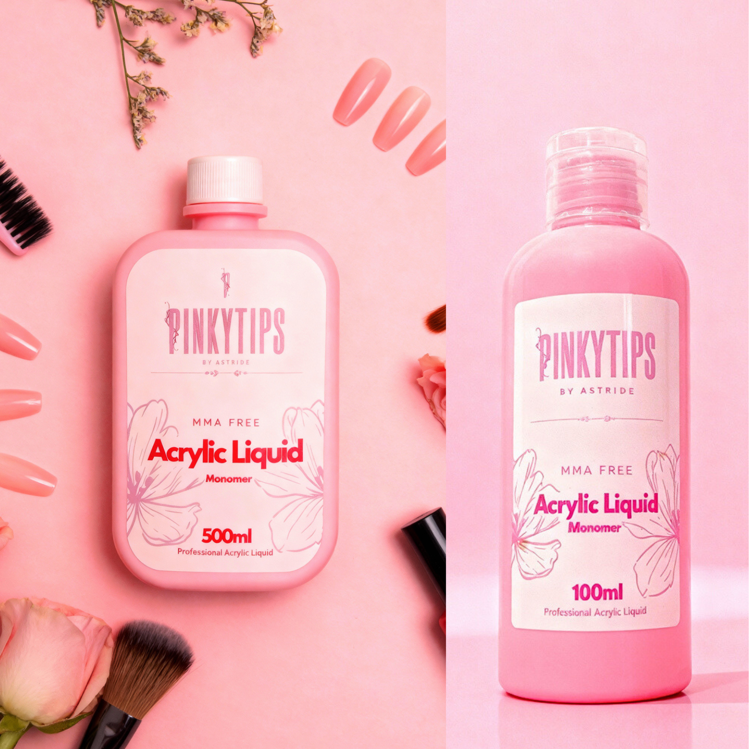 PinkyTips acrylic nail liquid monomer – ideal for beginners and nail technicians