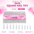 coffin square nail tips clear 500 pieces size 0 to 9
